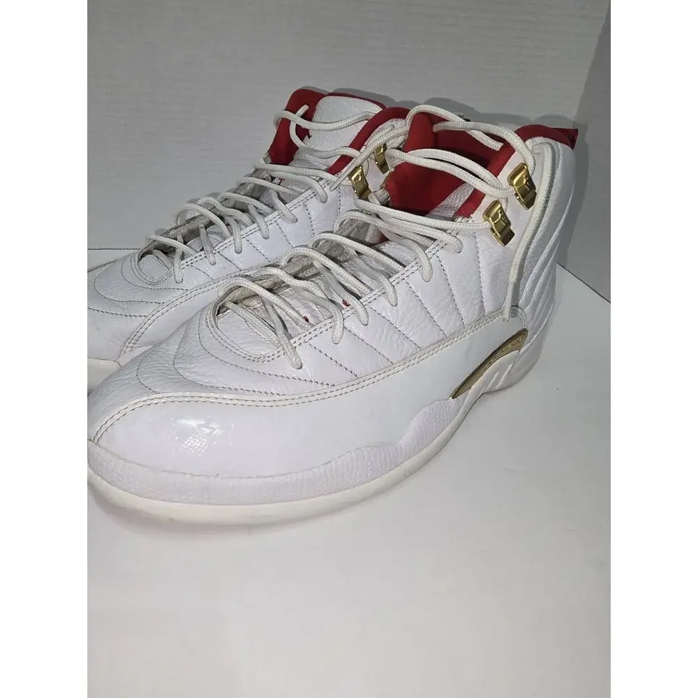 Air Jordan 12 Retro FIBA White Red Gold Size 12 130690-107 2019